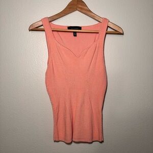 White House Black Market Coral Ribbed Sweetheart Tank XS